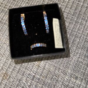 Technibond size 6 ring and earrings blue